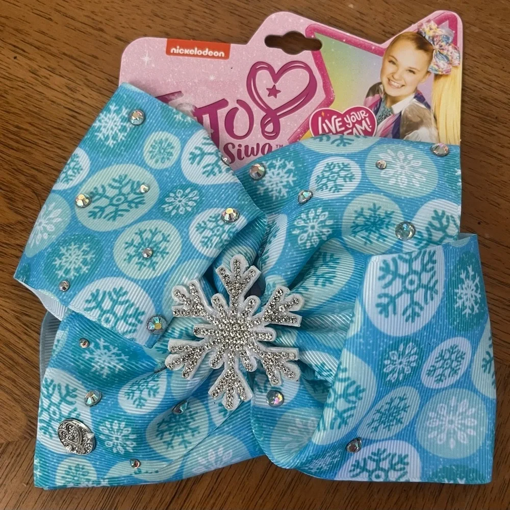 Nwt JoJo siwa bundle lot 7” hair bows 5 total snowflake unicorn rainbow